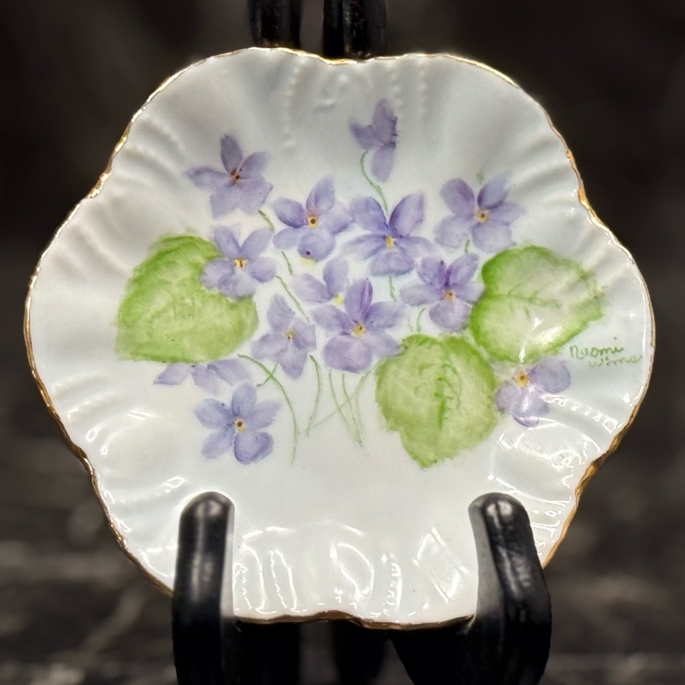 Decorative Floral Plate Hand Painted by Naomi Wims